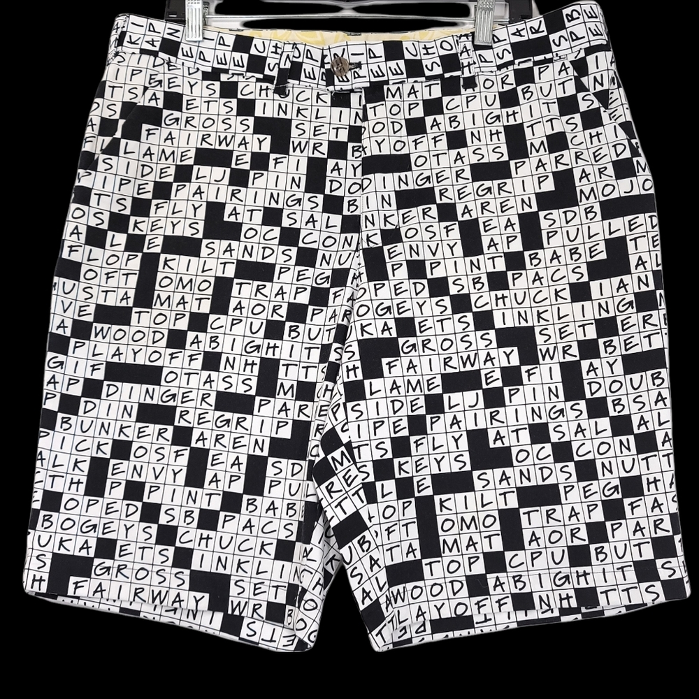 Loudmouth Crossword Golf Shorts Men's 38